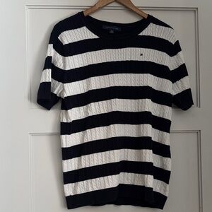 Tommy Hilfiger Black and White Crewneck Sweater